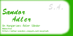 sandor adler business card